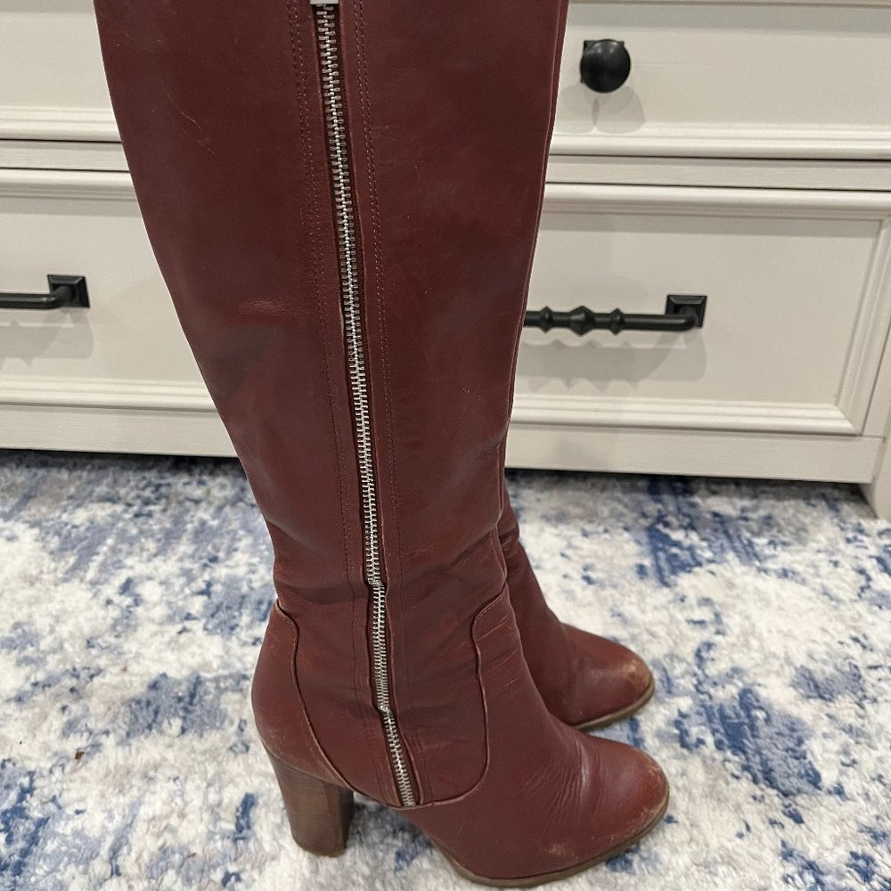 Calvin Klein Hannabelle Calf Brown Leather Boots 7M